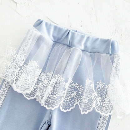 Kids Baby Girl Clothes Hoodie Outerwear Toddler Sets Lace Skirt Sweatshirt Top+Pants Long Sleeve Kids Girl Clothing Spring Autum