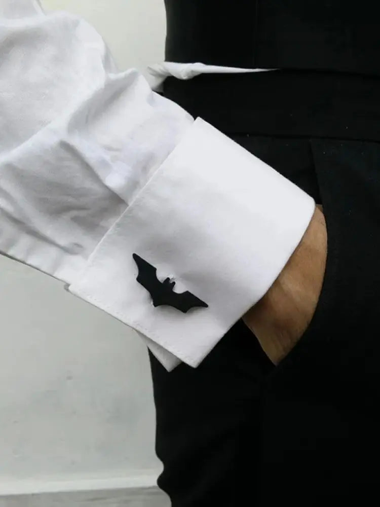Bat, gunmetal black cufflinks, silver accessories, novelty accessories, gifts for men