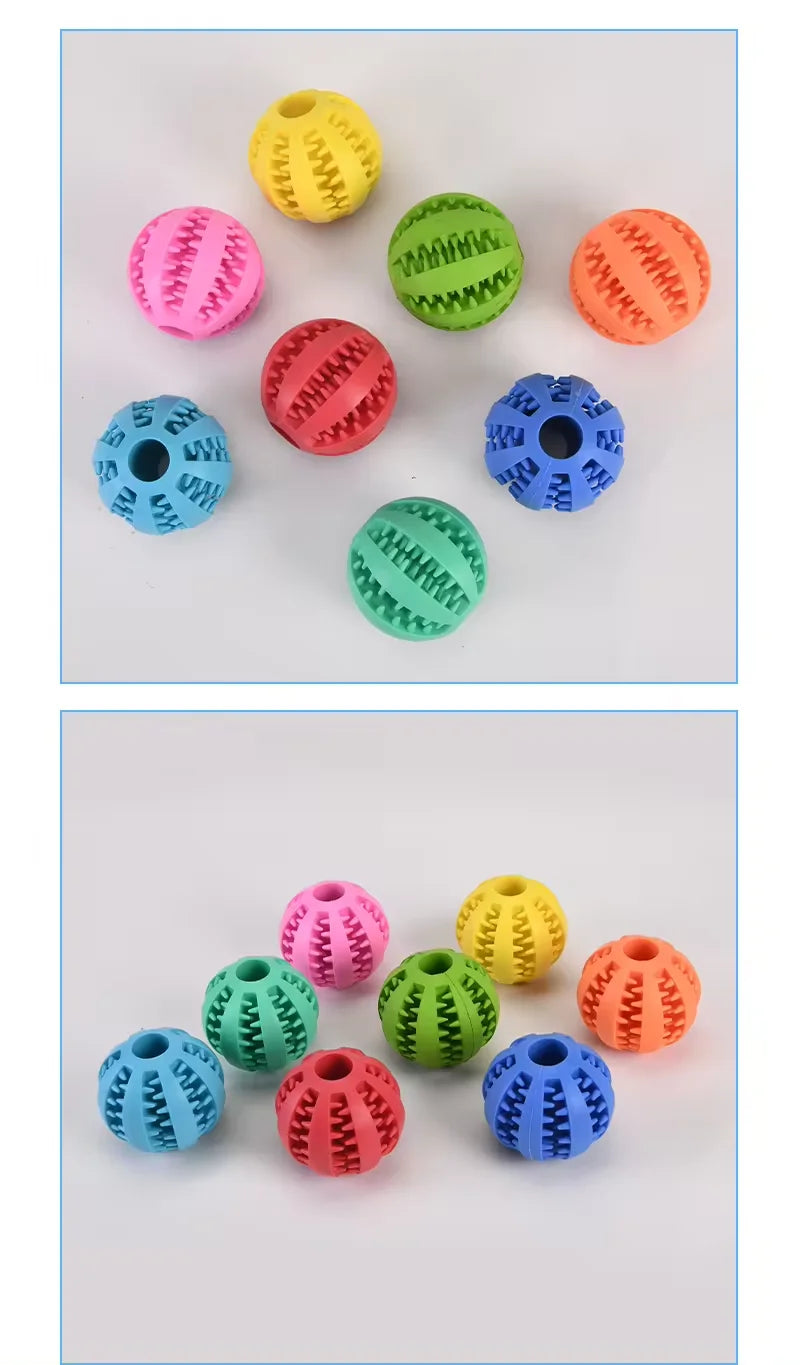 Dog Toy Ball, Nontoxic Bite Resistant Toy Ball for Pet Dogs Puppy Cat, Dog Pet Food Treat Feeder Chew Tooth Cleaning Ball
