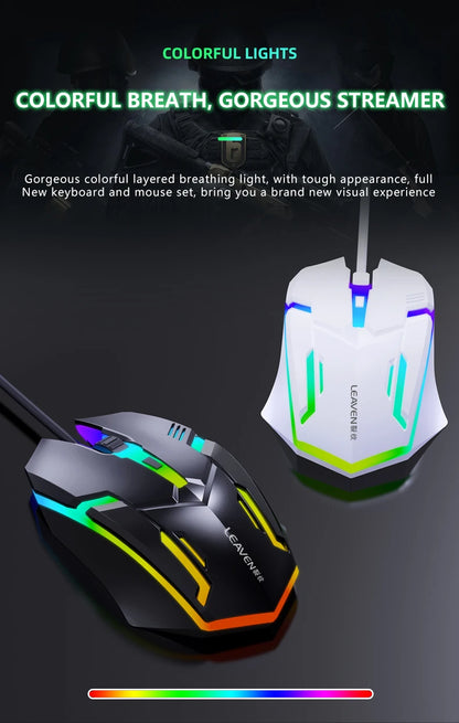 Computer Gaming Keyboard And Mouse Set USB Wired Backlight PC Keyboard Mouse Combos