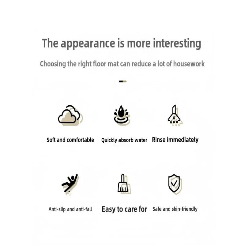 Bathroom floor mat, bathroom, diatom mud absorbent mat, toilet door carpet, non-slip entrance, bathroom quick-drying cushion