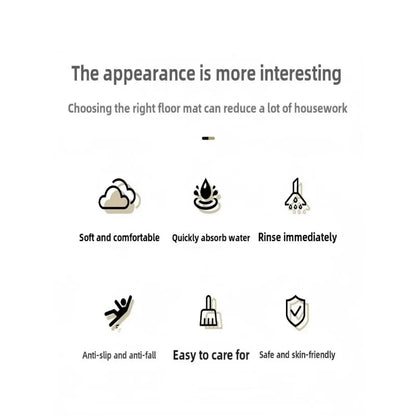 Bathroom floor mat, bathroom, diatom mud absorbent mat, toilet door carpet, non-slip entrance, bathroom quick-drying cushion