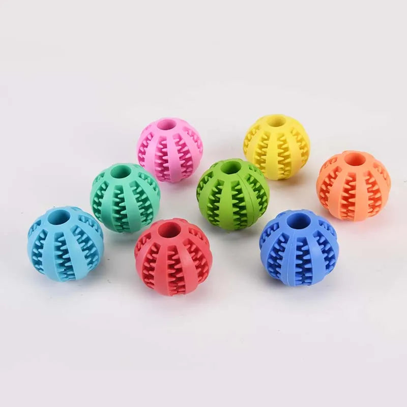 Dog Toy Ball, Nontoxic Bite Resistant Toy Ball for Pet Dogs Puppy Cat, Dog Pet Food Treat Feeder Chew Tooth Cleaning Ball