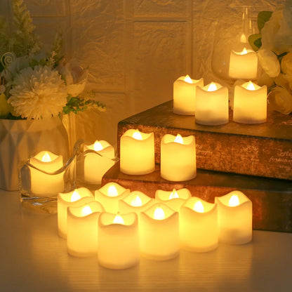 12/24Pcs Flameless LED Candle Battery Operated Flickering Candle For Home Christmas Party Wedding Decoration Tealight Candles