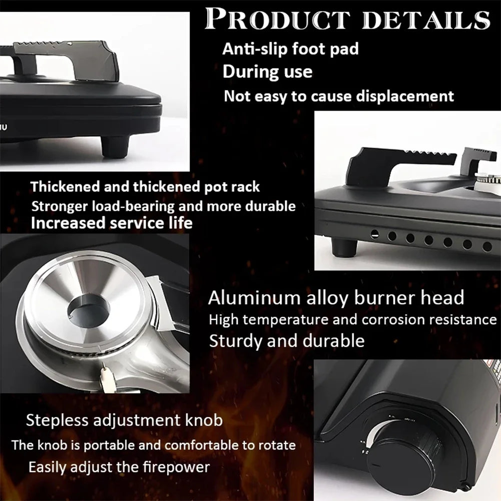 Camping Gas Stove Single Burner Camping Stove Automatic Ignition Cassette Stove Portable Gas Burner for Indoor Outdoor Cooking