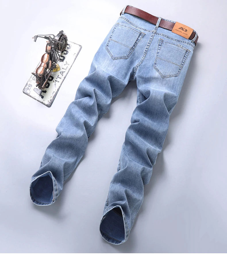 2024 Thin or Thick Material Slim Fit Men's Luxury Classic Style Men Jeans Business Stretch Denim Male Trousers Clothing