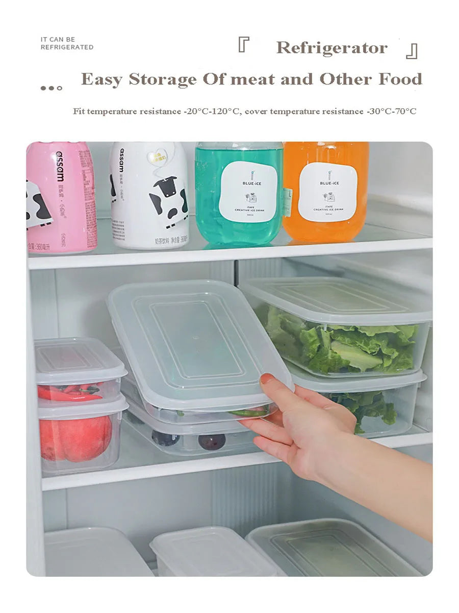 Kitchen Food Sealed Crisper Containers Fresh Fruit Vegetables Steak Meat Storage Box Refrigerator Organizer Accessories