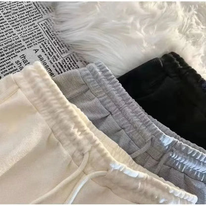 Women Casual Drawstring Sports Shorts Summer Thin High Waist Yoga A-line Shorts Loose Women Running Straight Trousers