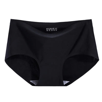 New 1Pcs Women's Panties Seamless Underwear Ice Silk Comfortable Sexy Underpants Female Mid-waist Briefs Lingeries Tanga Girls