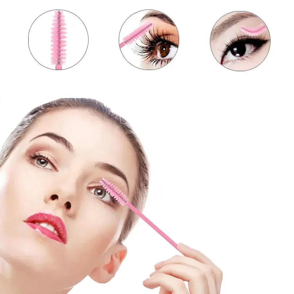 200pcs Disposable Brushes Set Mascara Wands Lip Brushes Microbrush Applicator Swab for Eyelash Extension Eyebrow Makeup Tools