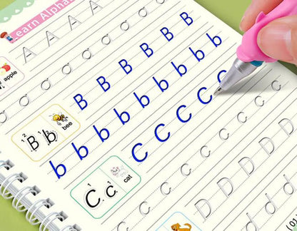 4 Books Pen Magic Writing Book Calligraphy Notebook Montessori Kids Reusable Educational Calligraphic Letter Practice Toy