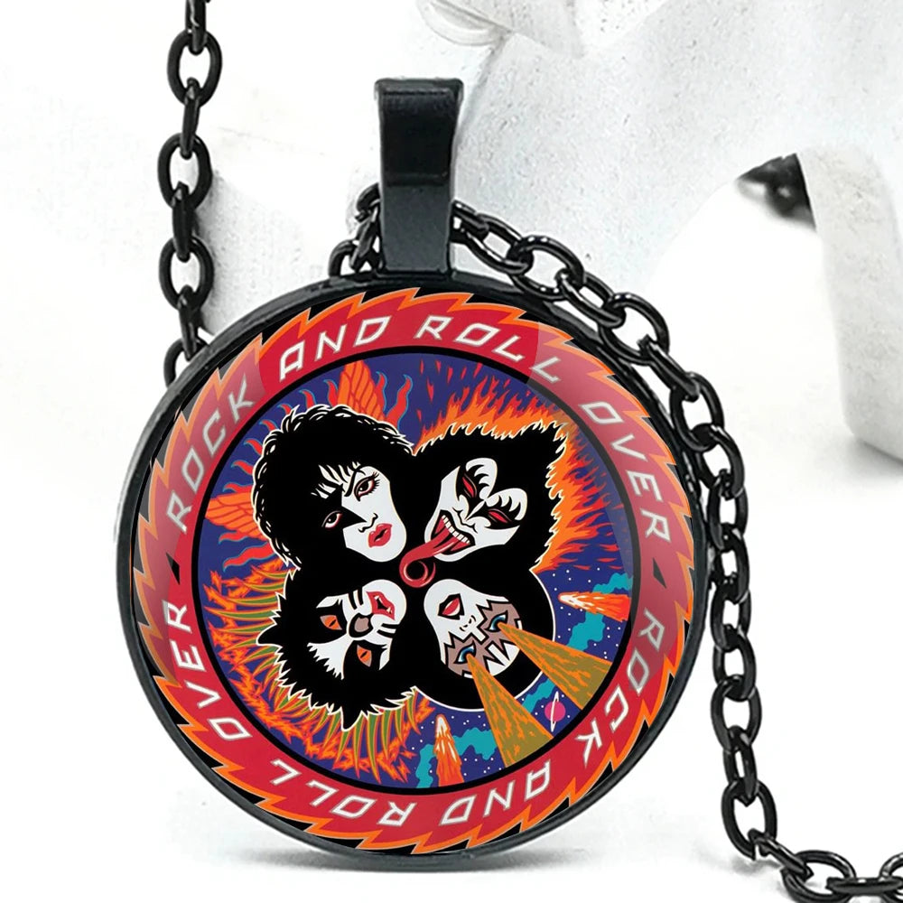 Creative Handmade Clothing Accessories Band Design Glass Dome Pendant Necklace for Men And Women Unique Jewelry Gift