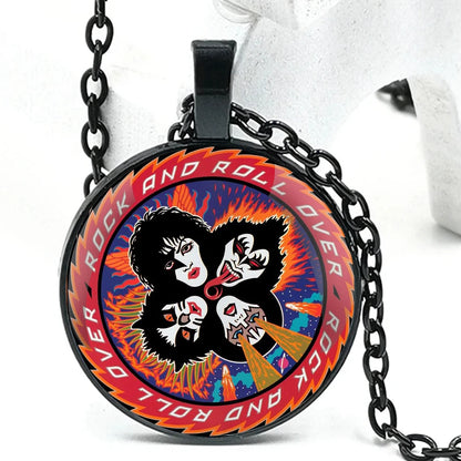 Creative Handmade Clothing Accessories Band Design Glass Dome Pendant Necklace for Men And Women Unique Jewelry Gift