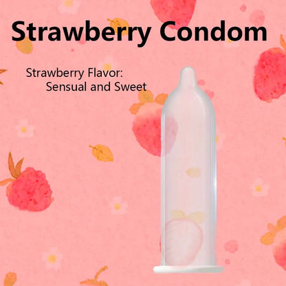 10PCS fruit flavored condoms, safe sex lubricant condoms, male condom, strawberry flavored sexy condoms