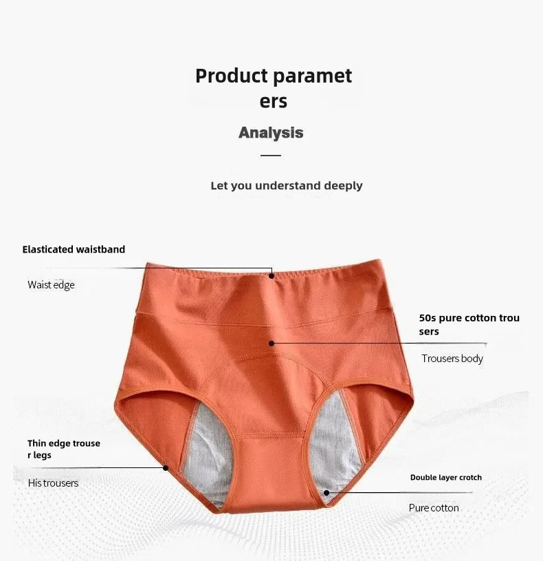 Panties for Menstruation Cotton Menstrual Panties High Waist Period Underwear Culotte Menstruelle Leak Proof Bragas Menstruales