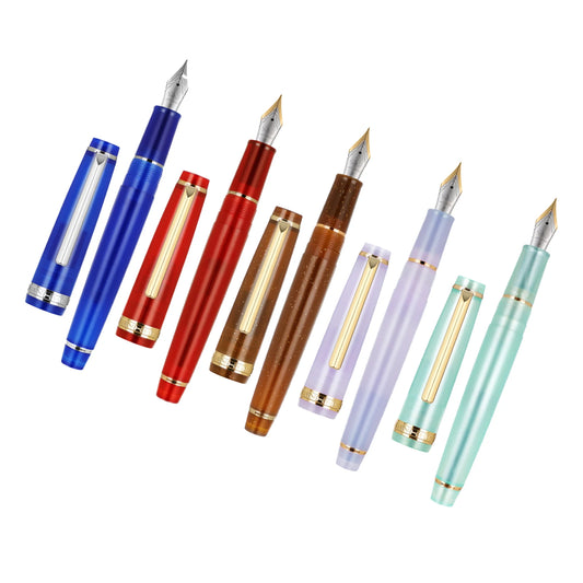 Jinhao 82 Fountain Pen Acrylic Ink Pen Spin Golden sliver clip 0.5mm F Nibs classic Business Office School Supplies Writing Pen