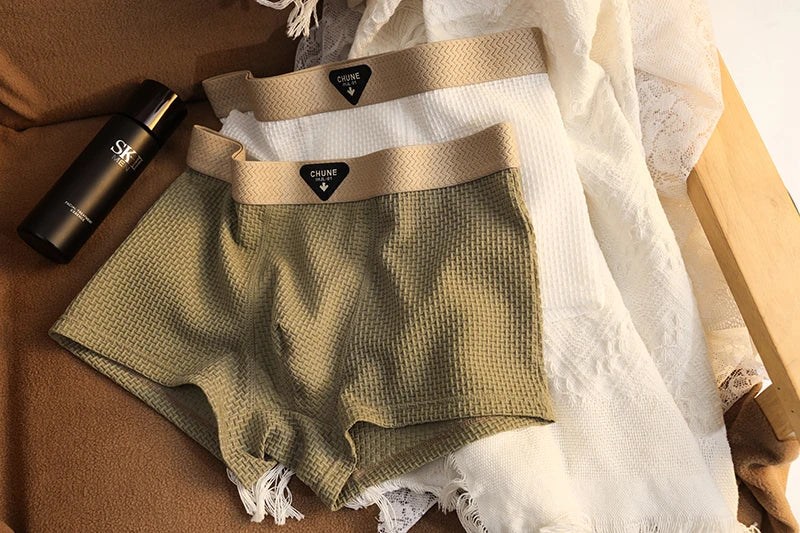 1pcs Men's Boxer Shorts Ice Silk Underwear Plus Size Underpants Breathable Sexy Slim Panties Air-conditioned Lingerie Wholesale