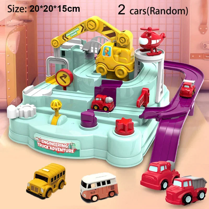 Car Train Track Sets Racing Rail Model Educational Toys Children Adventure Game Mechanical Interactive Animals Space Rocket Toy