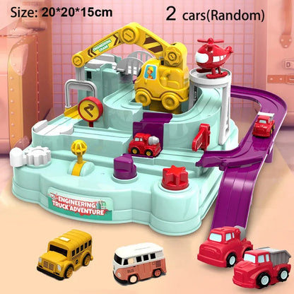 Car Train Track Sets Racing Rail Model Educational Toys Children Adventure Game Mechanical Interactive Animals Space Rocket Toy