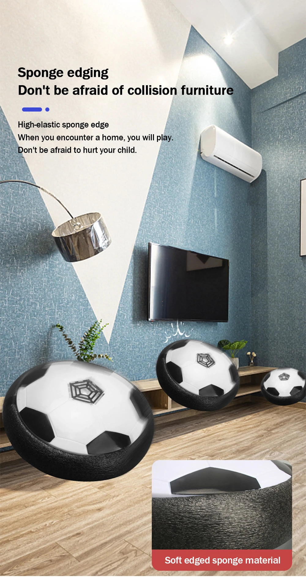 1 Pcs Battery Type Electric Light Air Cushion Indoor Parent Child Exercise Suspended Football