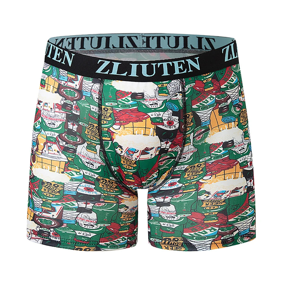 5/10 Pack Multi-size Teenagers To Adults Men's Boyshort Leisure Sports Joker Elastic Waist Long Men's Underwear Can Be Parent-ch