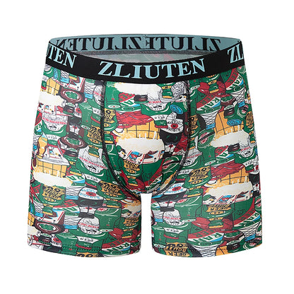 5/10 Pack Multi-size Teenagers To Adults Men's Boyshort Leisure Sports Joker Elastic Waist Long Men's Underwear Can Be Parent-ch