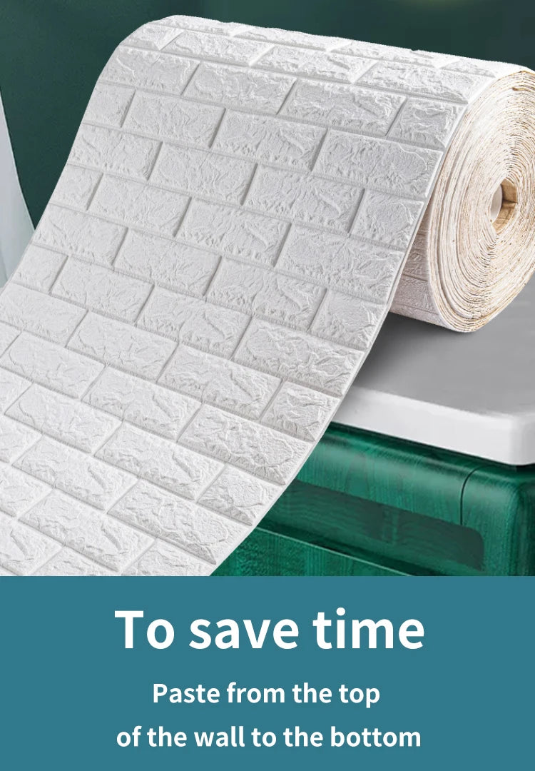 70cmx2m Meter Foam 3D Wall Stickers Self Adhesive Panel Home Decor Living Room Bedroom House Decoration Bathroom Brick Wallpaper