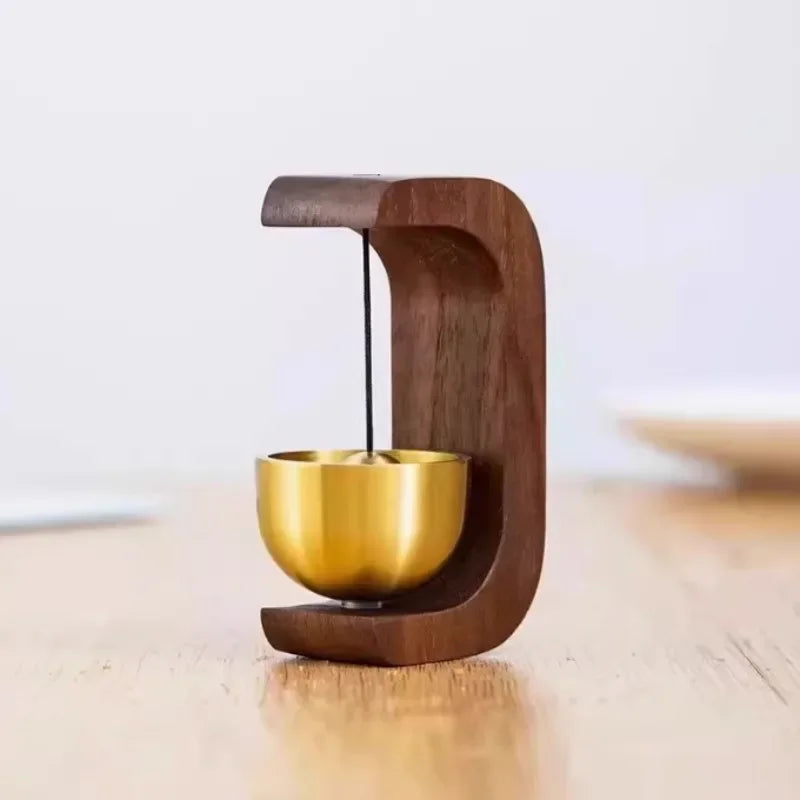 Dopamine Wind Chime Magnetic Indoor Wind Chime, Oak Material Doorbell Copper Bell, Walnut Copper Trim Home Wind Chime Doorbell
