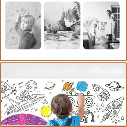 300CM DIY Drawing Roll Sticky Color Filling Paper Graffiti Scroll Coloring Roll Kids DIY Painting Educational Toys For Children