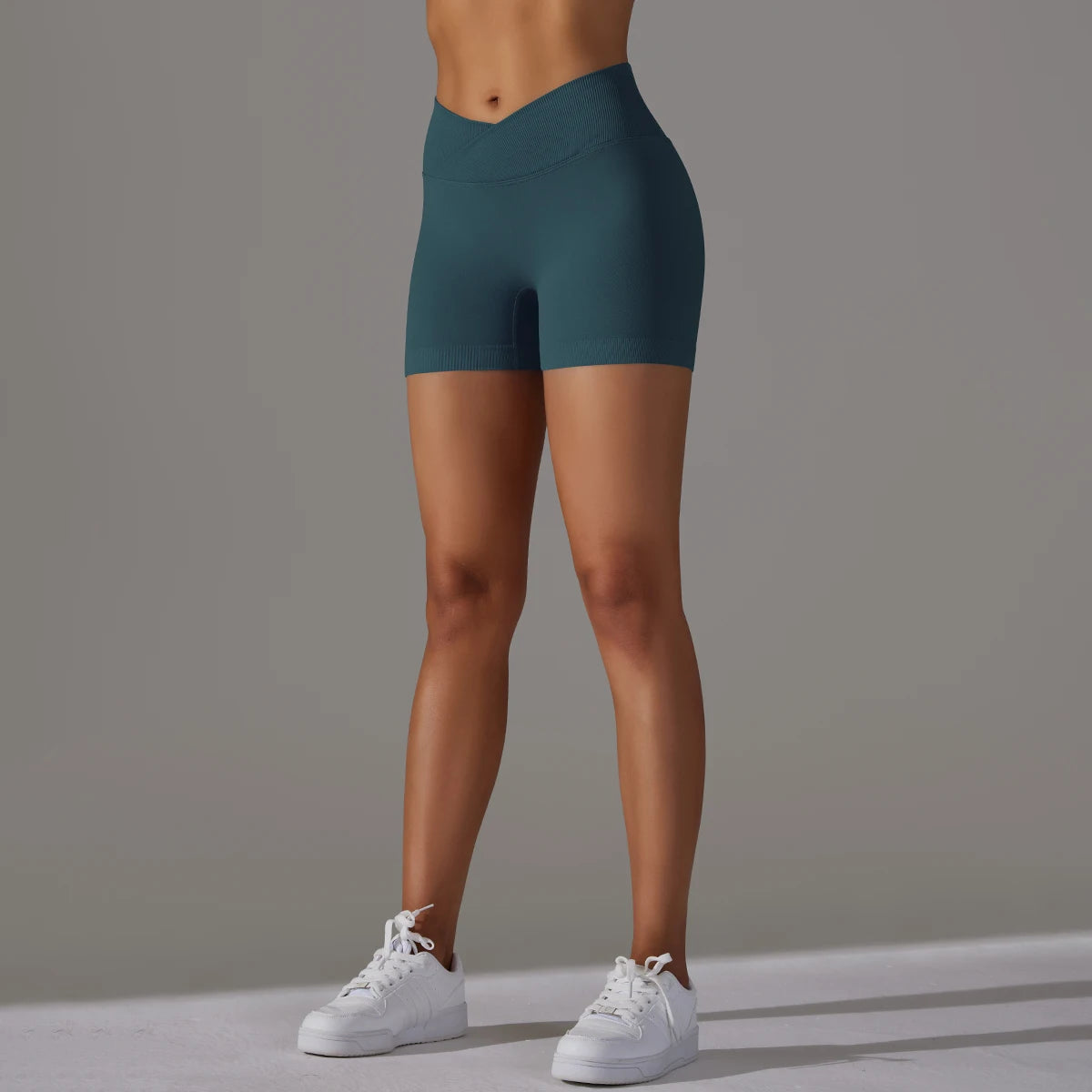 Seamless Sports Shorts Cross High Waist Fitness Leggings Shorts Gym Scrunch Butt Shorts Women Squats Running Workout Shorts