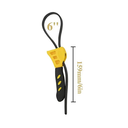 Multifunctional Belt Wrench Adjustable Rubber Strap Jar Wrench Tool Opener Wrench Cartridge Pipe Wre Filter Oil Disassembly 6in