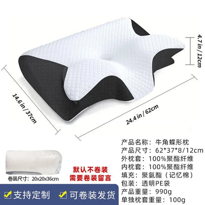 Butterfly Sleep Memory Neck Pillow Slow Rebound Comfortable Memory Foam Sleep Pillow Cervical Orthopedic Neck Massage Bed Pillow