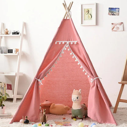 Kids Tent Teepee Tent For Children Portable Tipi Infantil House For Girl Cabana Boy Tents Decoration Carpet LED Lights