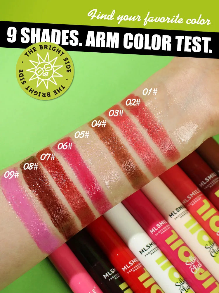 multicolor Silky Click Lip Care Hydrating Solid Lip Gloss with Radiant Mirror Shine, Effortless Press Long-Lasting