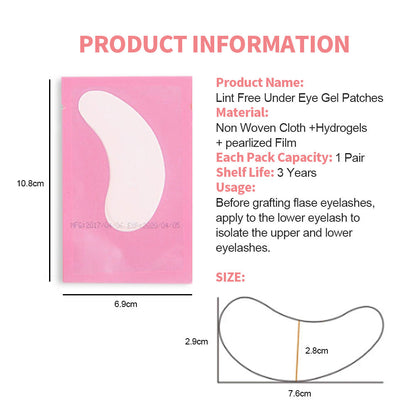 50Pairs Eyelash Pad Gel Patch Grafting Eyelashes Under Eye Patches For Eyelash Extension Paper Sticker Application Make Up Tools