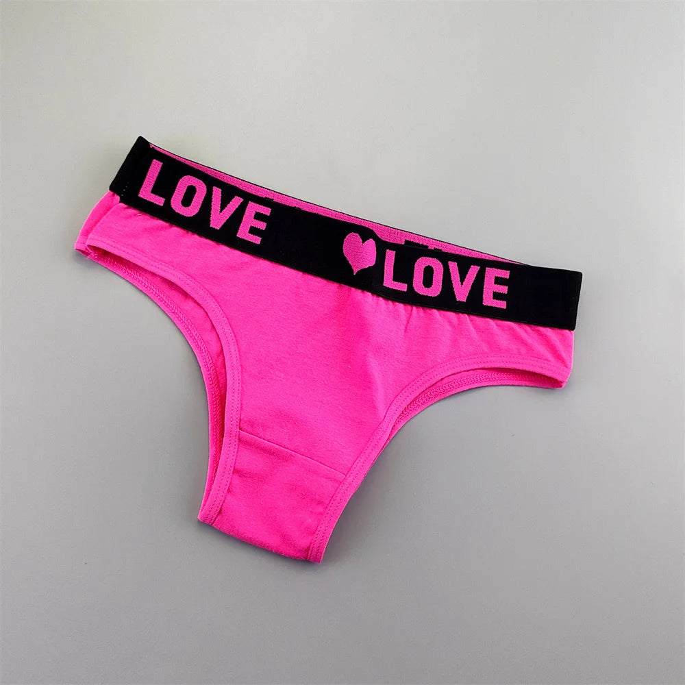 6 قطع من ملابس داخلية نسائية قطنية مطبوعة على شكل قلب بحزام عريض ملفوفة بشكل نصف أرداف بيكيني قصير للسيدات ملابس داخلية جميلة