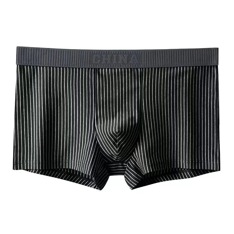 1Pcs Boxer Shorts Men's Underwear Sexy Panties Cotton Striped Man Underpants Male Boxers Homme U Convex Lingerie Free Shipping