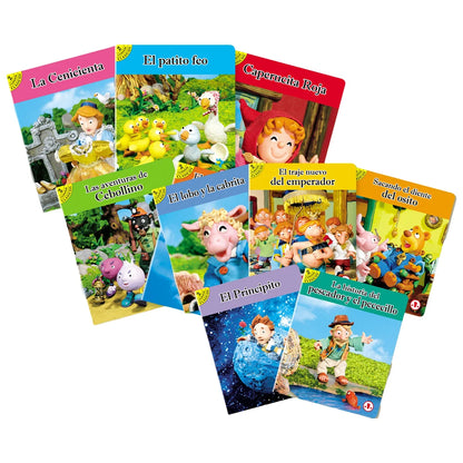 Spanish Set Of 10 Fairy Tale Books Libros Children's Bedtime Stories Companion Reading Color Content For Preschool Learning