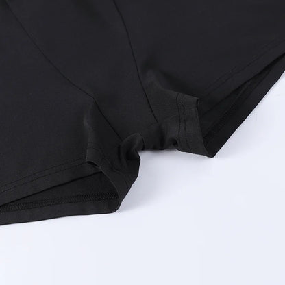 European and American Spring/Summer Round Neck Long Short sleeved 3/4 Shorts Two piece Women's Fashion Sports Versatile Set