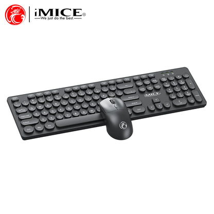 Wireless Keyboard and Mouse Combo - Full Size Wired Backlit Gaming Keycaps Optical Mouse with Adjustable DPI for Business Office