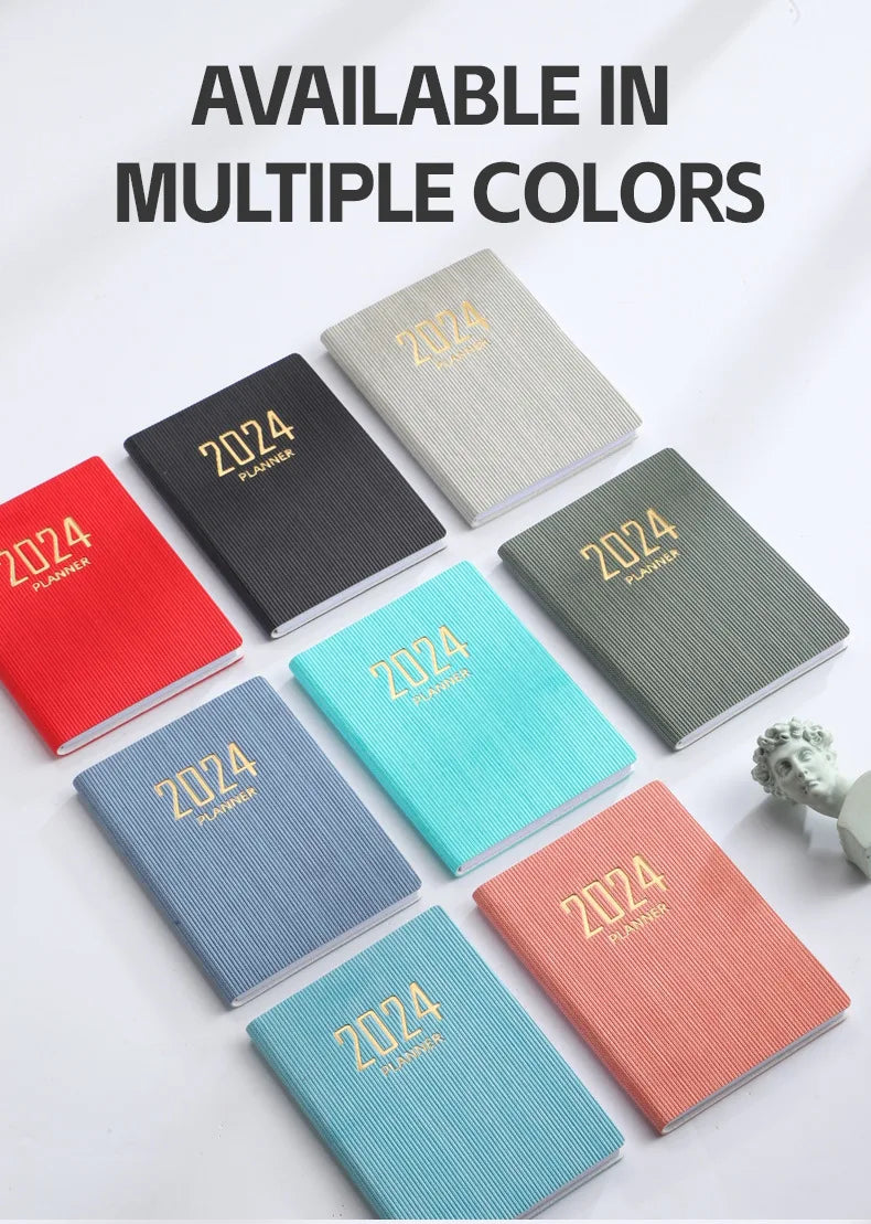 365-Day 2025 Portable A7 Pocket Planner Pu Cover Daily Weekly Schedule Notebook Calendar Journal School Office Supplies Agenda