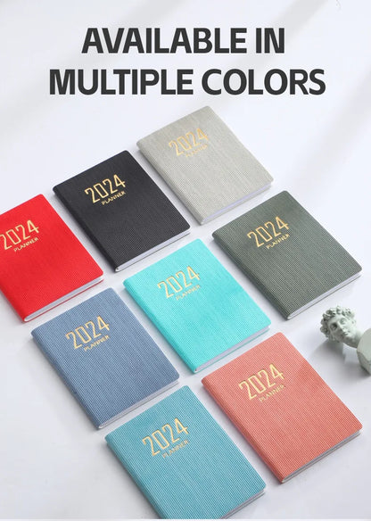 365-Day 2025 Portable A7 Pocket Planner Pu Cover Daily Weekly Schedule Notebook Calendar Journal School Office Supplies Agenda