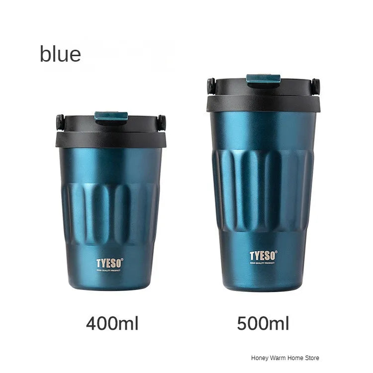 TYESO Vacuum Flasks Thermos Water Bottles 400ml/500ml Stainless Insulated Cup 304 Original Car Tumbler Cold and hot Coffee Mug