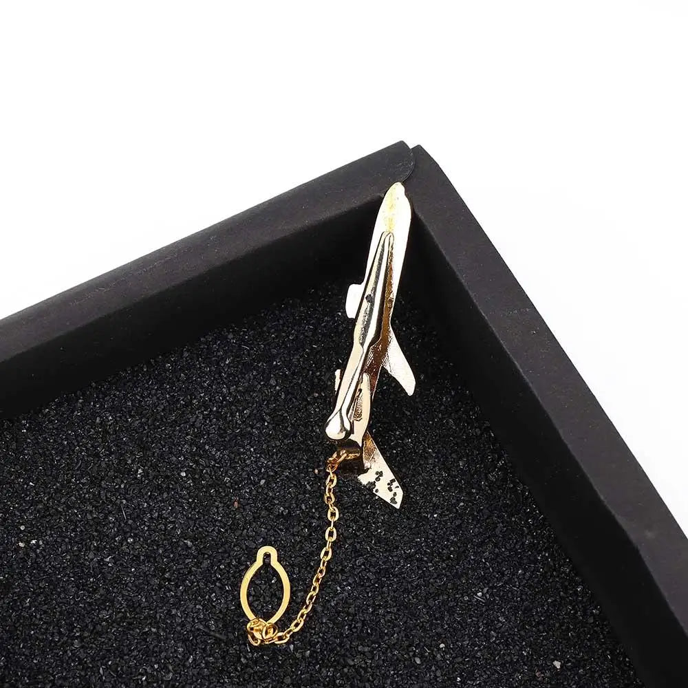 Gentleman Fashion Airplane Shape Accessories Jewelry Wedding Gifts Necktie Clip Shirt Tie Pin Aircraft Clips Men Tie Clip