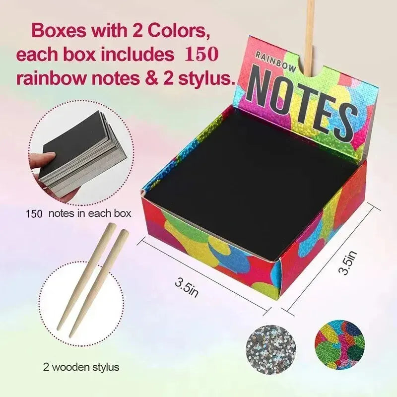 Dazzling Scratch Painting Parent Child Interactive Toys Note Cards Handmade Painting
