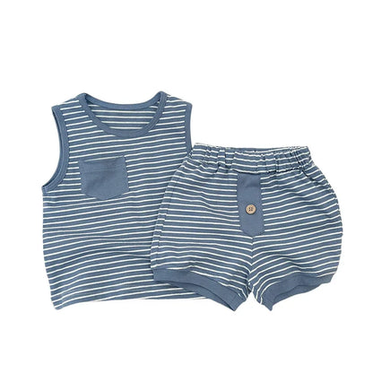 Kids Clothing Set Children's Top and Bottom Stripe Clothes set Two Pieces Summer Toddler Outfit for Kids Boys Girls sports suits