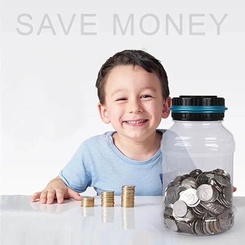 1PC Electronic Piggy Bank Counter Coin Digital LCD Counting Coin Money Saving Box Jar Coins Storage Box For USD EURO Money Gifts