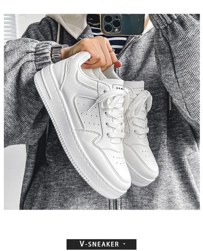 Men's Shoes Comfortable Classic Sports White Fashion Trend Simple and Versatile Casual Outdoor Breathable Walking Flat Shoes