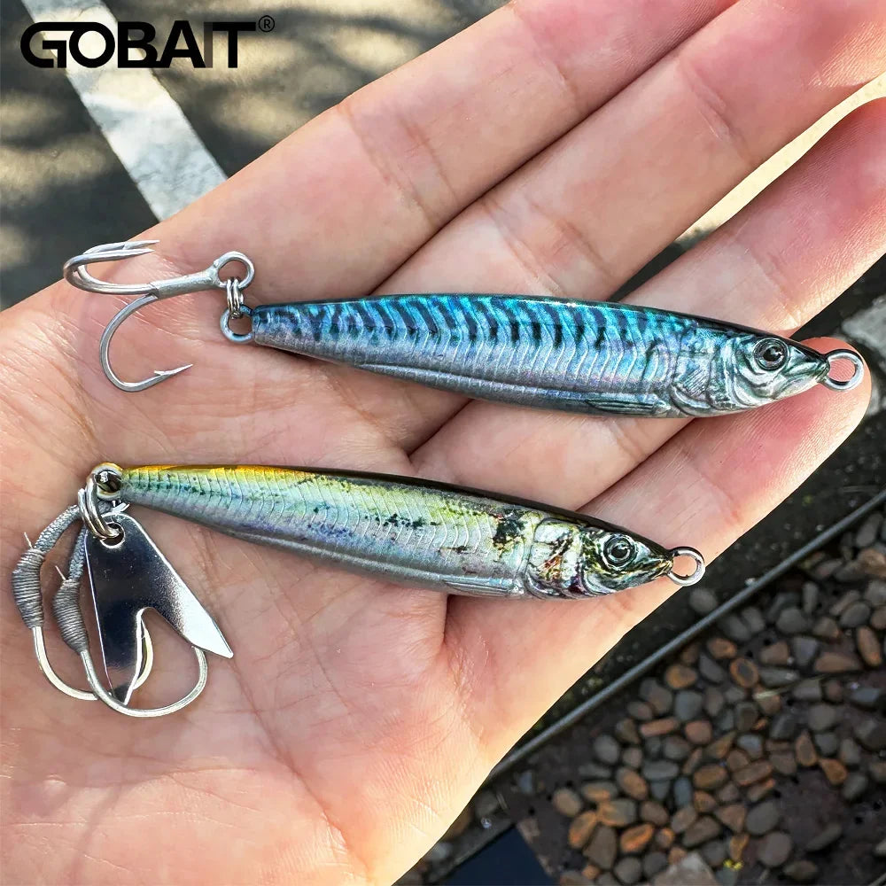 Metal Jig Bait 20g 30g 40g Spinner Sinking 3D Eye Color Laser Spinning Gear Luring Cast Fishing Tackle Blade Hook Pesca VIB Lure