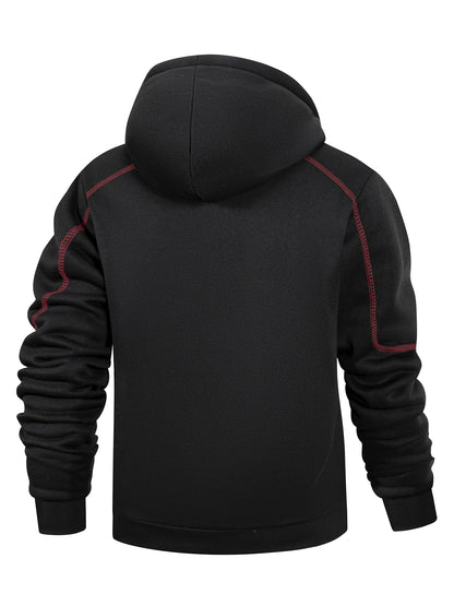 Men's Casual Sports Zipper Hoodie Coat Solid Color Cardigan Sweatshirt for Men Clothing Sportswear Slim Fit Casual Jacket